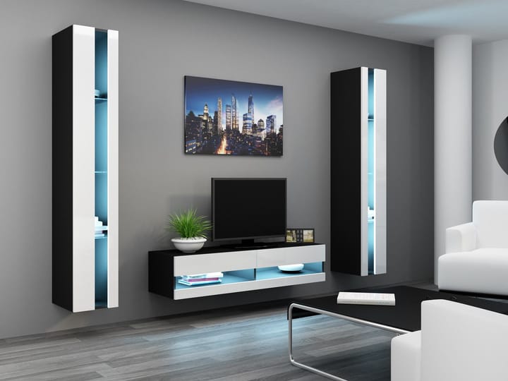 Cama VIGO NEW12CZ/BI svetainės sekcija Spinta daiktams ir garso / vaizdo technikai laikyti