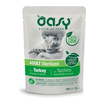 OASY Chunks in gravy Sterilized Turkey - šlapias kačių maistas - 85g