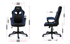 Huzaro FORCE 2.5 BLUE MESH Žaidimų krėslas Tinklelinė sėdynė Juoda, Mėlyna 2