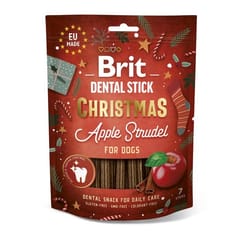 BRIT Christmas Dental Stick Dog Apple strudel - skanėstas šuniui - 251g