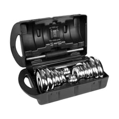 REBEL ACTIVE chromuoti reguliuojamo svorio hanteliai dėkle, 20 kg, su štanga 5