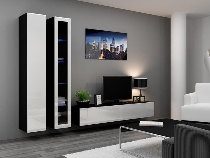 Cama VIGO 3 CZ/BI svetainės sekcija Spinta daiktams ir garso / vaizdo technikai laikyti