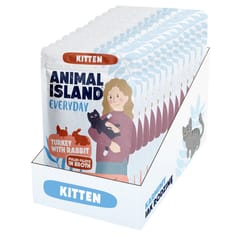 ANIMAL ISLAND Everyday Kitten Turkey with rabbit Box - šlapias kačių maistas - 12x85g