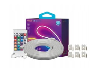 Vention silikoninė neoninė LED juosta su IR nuotolinio valdymo pultu ir 12 V nuolatinės srovės maitinimo šaltiniu, 5 m