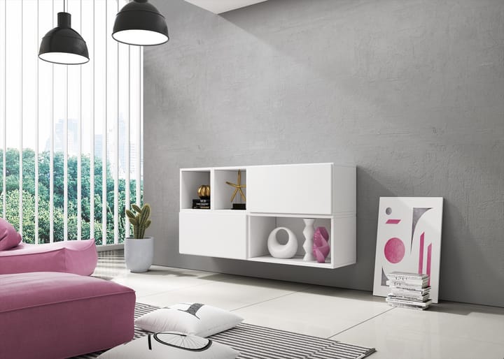 Cama ROCO15 BI/BI/BI svetainės sekcija Spinta daiktams ir garso / vaizdo technikai laikyti