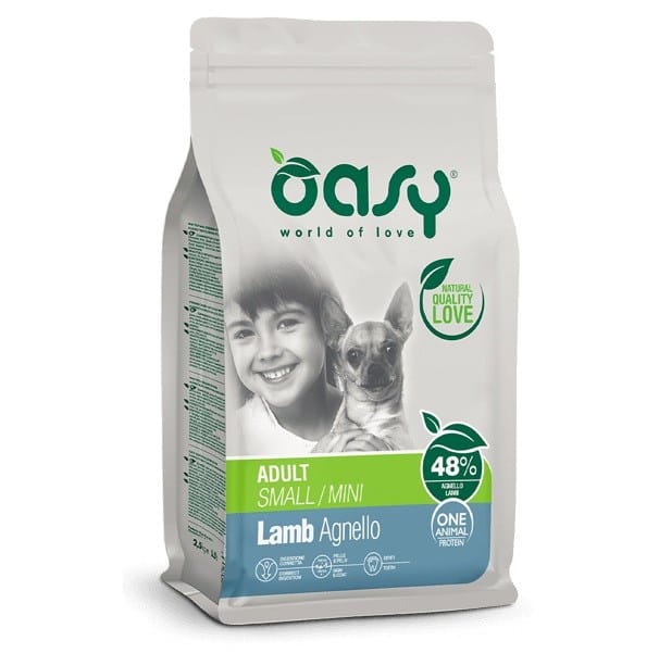 OASY One Animal Protein Adult Small/Mini Lamb - sausas maistas šunims - 2,5kg