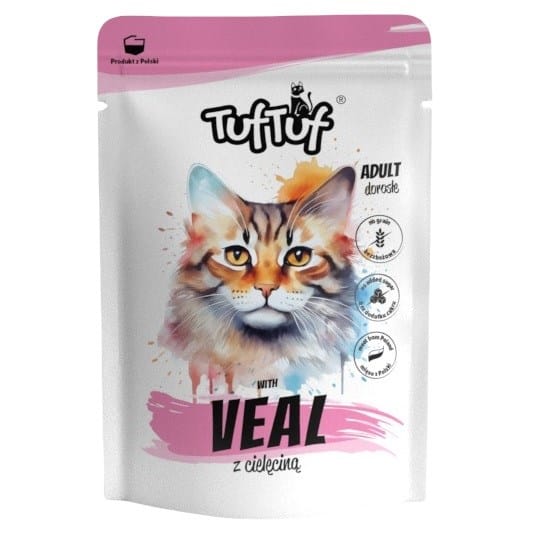 TUF TUF with veal - šlapias kačių maistas - 100g