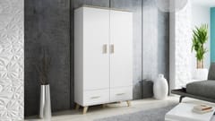 Cama LOTTA SZAFA miegamojo drabužių / sieninė spinta 2 durys Balta Drabužinė