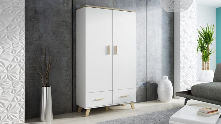 Cama LOTTA SZAFA miegamojo drabužių / sieninė spinta 2 durys Balta Drabužinė