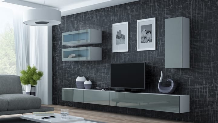 Cama VIGO 11 BI/SZ svetainės sekcija Spinta daiktams ir garso / vaizdo technikai laikyti