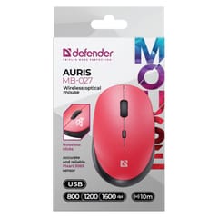 DEFENDER MOUSE AURIS MB-027 RF SILENT RED 52026 4