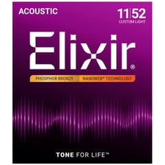 Elixir Strings 16027 Phosphor Bronze Custom Light NW - akustinės gitaros stygos (11–52) 1