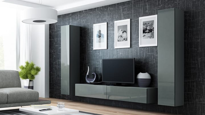 Cama VIGO 4 SZ/SZ svetainės sekcija Spinta daiktams ir garso / vaizdo technikai laikyti