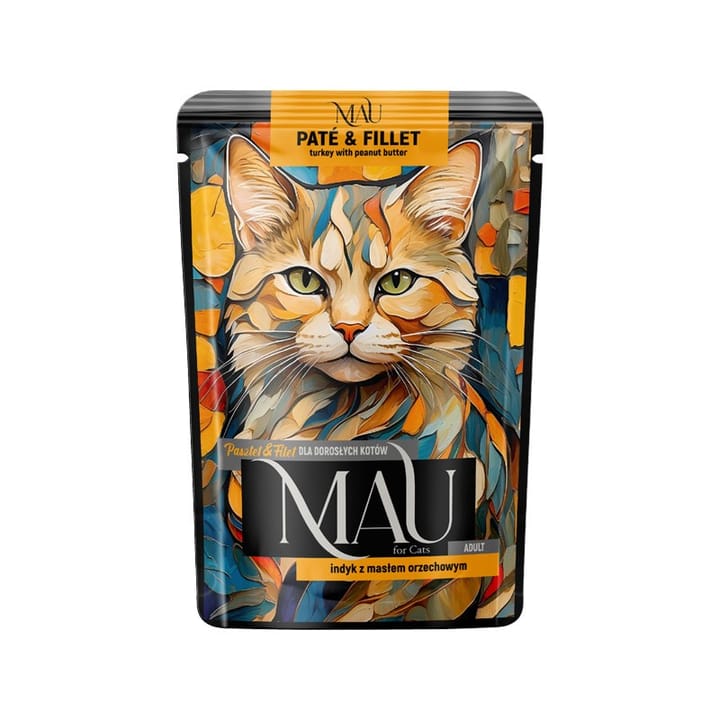 MAU Pate and Fillet Turkey with peanut butter - šlapias kačių maistas - 85g