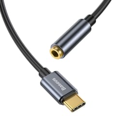 Baseus L54 mobiliojo telefono laidas Juoda, Pilka USB C 3.5mm 4