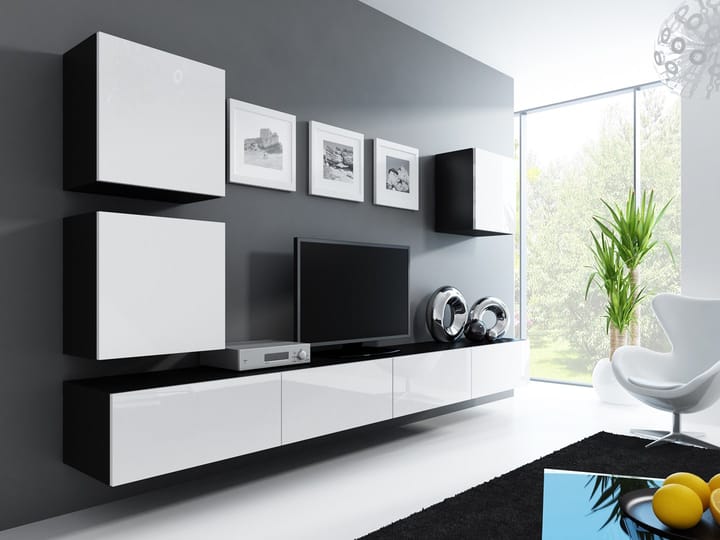 Cama VIGO 22 CZ/BI svetainės sekcija Spinta daiktams ir garso / vaizdo technikai laikyti