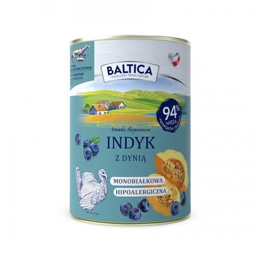 BALTICA Smaki regionów Turkey with pumpkin - drėgnas ėdalas šunims - 400g