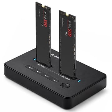 Qoltec 52366 M.2 NVMe SSD prijungimo stotelė | PCIe | USB-C | 20 Gb/s | DUAL 2 x 8 TB | Klonavimas neprisijungus