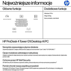 HP ProDesk 4 Tower G1i stalinis AI kompiuteris Intel Core Ultra 5 225 16 GB DDR5-SDRAM 512 GB SSD Windows 11 Pro Juodas 4