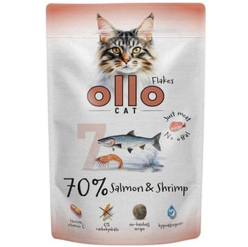 OLLO Cat No. 7 Salmon and shrimp - šlapias kačių maistas - 85g