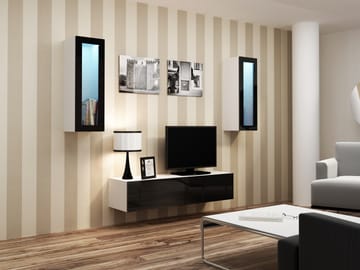 Cama VIGO 8 BI/CZ svetainės sekcija Spinta daiktams ir garso / vaizdo technikai laikyti