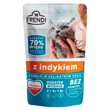 FRENDI Gabaliukai kalakutienos padaže - drėgno kačių ėdalo - 100 g