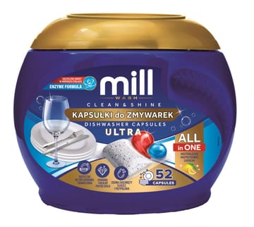 MILL Kapsulės indaplovėms CLEAN&SHINE Ultra 52 3K.S