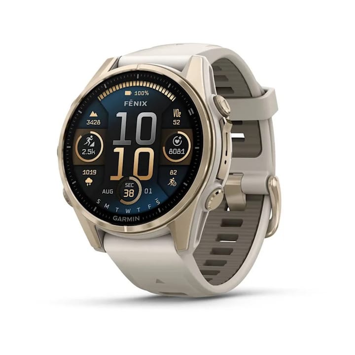 Garmin fenix 8 3,3 cm (1.3") AMOLED 43 mm Skaitmeninis 416 x 416 pikseliai Lietimui jautrus ekranas Auksas „Wi-Fi“ GPS (palydovinis)