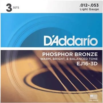 D'Addario EJ16 - akustinės gitaros stygos (12–53)