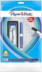 Baltos lentos sausų trinamų žymeklių rinkinys Paper mate + baltoji lenta + kempinėlė 2