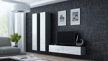 Cama VIGO 9 SZ/BI svetainės sekcija Spinta daiktams ir garso / vaizdo technikai laikyti
