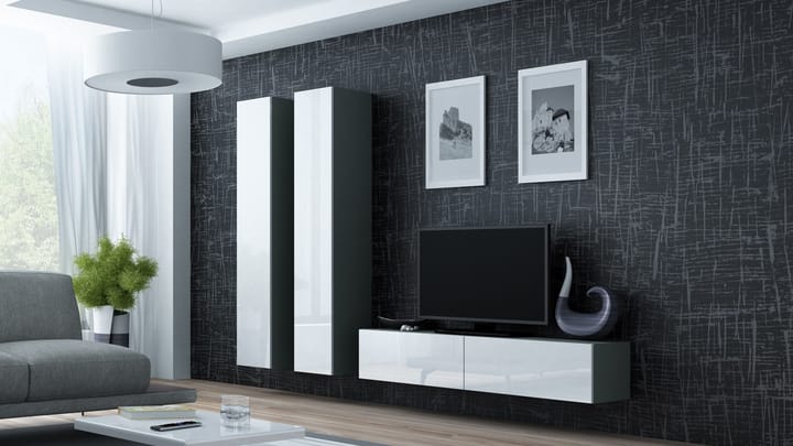 Cama VIGO 9 SZ/BI svetainės sekcija Spinta daiktams ir garso / vaizdo technikai laikyti