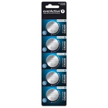 Mini everActive CR2450 ličio baterijos lizdinė plokštelė, 5 vnt.