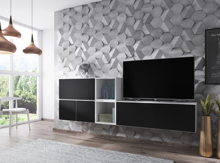 Cama ROCO9 BI/BI/CZ svetainės sekcija Spinta daiktams ir garso / vaizdo technikai laikyti