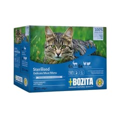 BOZITA Sterilised Meat menu Box - šlapias kačių maistas - 12x85g