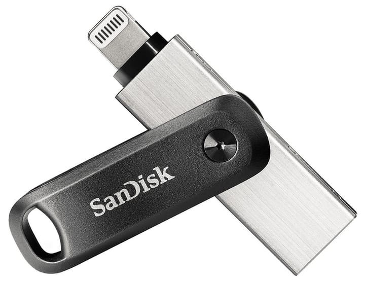 SanDisk iXpand USB atmintukas 64 GB USB Type-A / Lightning 3.2 Gen 2 (3.1 Gen 2) Juoda, Sidabras
