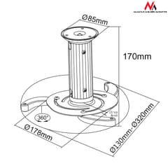 Projektoriaus lubinis laikiklis Maclean MC-515 S 80-170 mm 10 kg 5