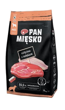PAN MIĘSKO Veal with turkey XL  - sausas maistas šunims - 9kg