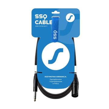 SSQ JSXM1 - XLR vyriška jungtis - Jack stereo 6,3 mm kabelis, 1 m
