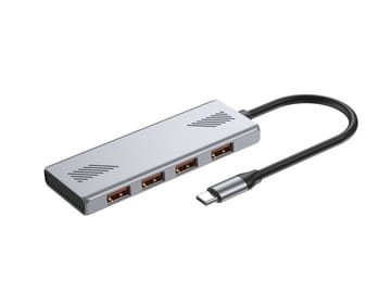 Gembird UHB-CM-U310-A4-01, 4 prievadų USB-A 3.2 (2 kartos) C tipo šakotuvas