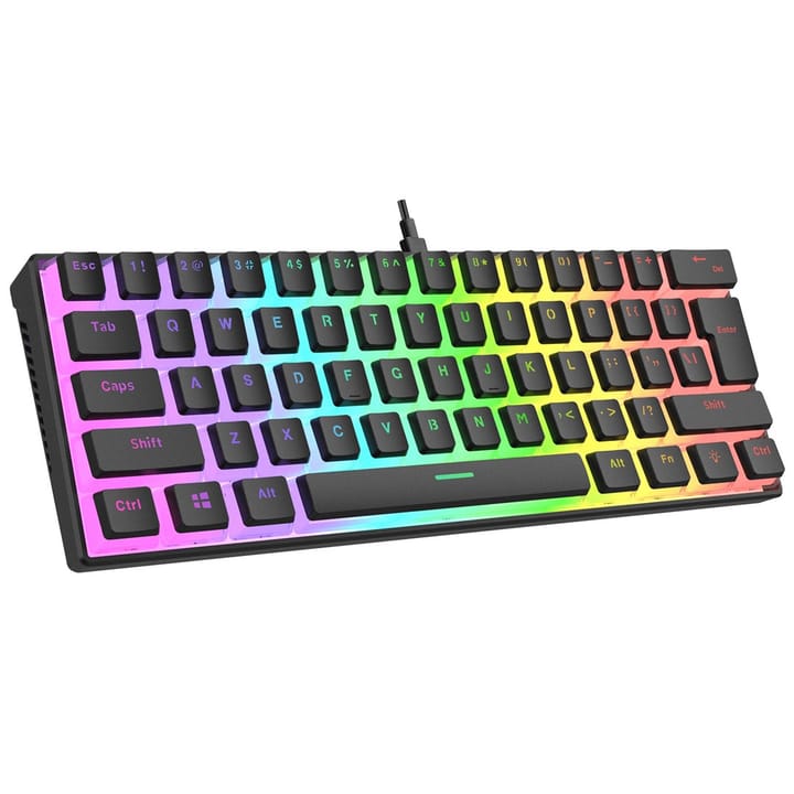 RAMPAGE mechaninė klaviatūra KB-R86 Umbra su raudonaisiais jungikliais juoda