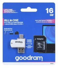 Goodram M1A4-0160R12 16 GB MicroSDHC Class 10 UHS-I atmintis