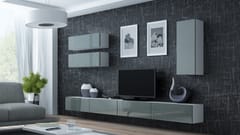 Cama VIGO 13 BI/SZ svetainės sekcija Spinta daiktams ir garso / vaizdo technikai laikyti