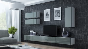 Cama VIGO 13 BI/SZ svetainės sekcija Spinta daiktams ir garso / vaizdo technikai laikyti