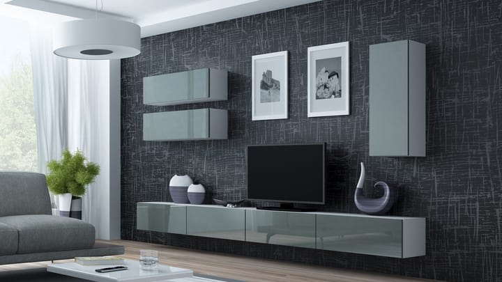 Cama VIGO 13 BI/SZ svetainės sekcija Spinta daiktams ir garso / vaizdo technikai laikyti