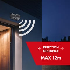 "Maclean" infraraudonųjų spindulių PIR judesio detektorius IP44 pilkos spalvos diapazonas 12 m maksimali apkrova 800/1200 W MCE358 GR 8