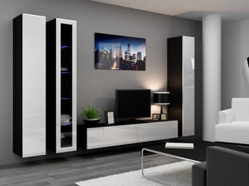Cama VIGO 2 CZ/BI svetainės sekcija Spinta daiktams ir garso / vaizdo technikai laikyti
