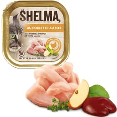 SHELMA Chicken and liver pate - šlapias kačių maistas - 100g 3