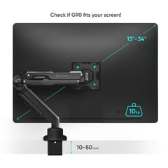 ONKRON G90 86,4 cm (34") Stalas Juoda 8