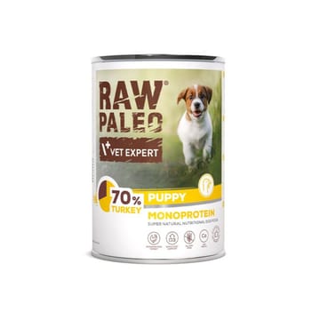 VETEXPERT Raw Paleo Puppy Monoprotein Turkey - šlapias maistas šuniukams - 400 g